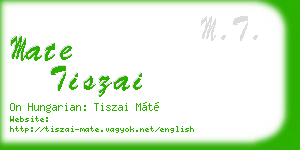 mate tiszai business card
